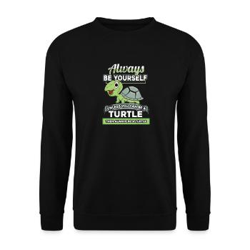 Be yourself turtle - Unisex Sweatshirt - black - Front - Alina (178cm) & Michal (187cm)