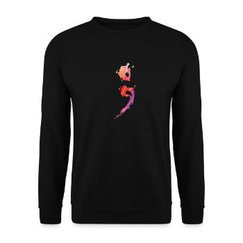 SemiColon-Gesundheits-Selbstmord-Bewusstseins-Entwurf - Unisex Pullover - Schwarz - Vorne - Alina (178cm) & Michal (187cm)