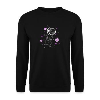 Cat Space Astronaut Funny Hangover All Physics - Unisex Sweatshirt - black - Front - Alina (178cm) & Michal (187cm)
