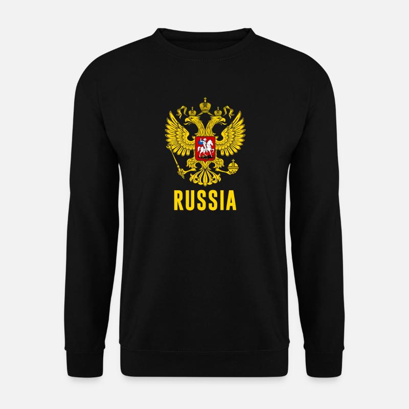 Russian rossia wappen russland flagge t-shirt - Unisex Pullover - Schwarz