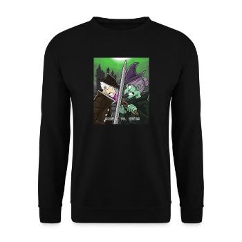 Hunter Vs. Witch witch halloween monster scary - Unisex Sweatshirt - black - Front - Alina (178cm) & Michal (187cm)