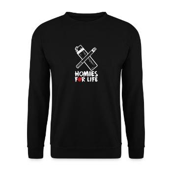 Homies for life shirt gift - Unisex Sweatshirt - black - Front - Alina (178cm) & Michal (187cm)