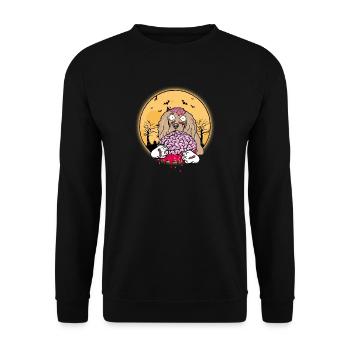 Cocker Spaniel Halloween Zombie Dog Gift - Unisex Sweatshirt - black - Front - Alina (178cm) & Michal (187cm)
