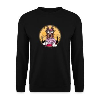 Doberman Pinscher Halloween Zombie Dog Gift - Unisex Sweatshirt - black - Front - Alina (178cm) & Michal (187cm)