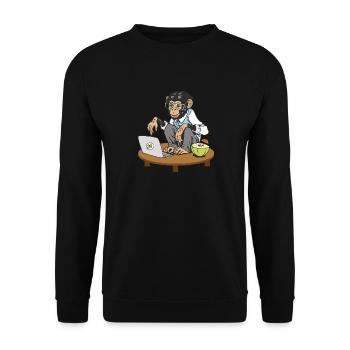 Progammers Monkey Code Monkey Coding Monkeys - Unisex Sweatshirt - black - Front - Alina (178cm) & Michal (187cm)