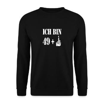 ICH BIN 49 GESCHENK - Unisex Pullover - Schwarz - Vorne - Alina (178cm) & Michal (187cm)