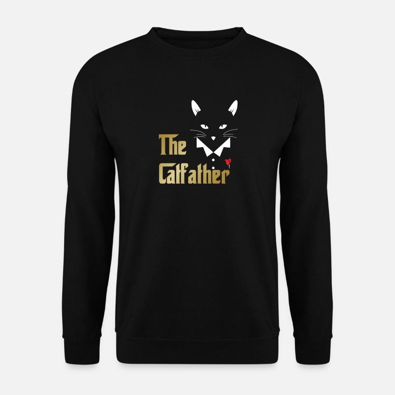 Katzenvater The Catfather Katze Vater Dad Papa - Unisex Pullover - Schwarz