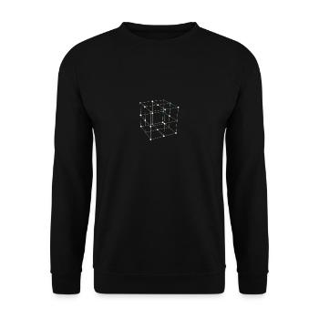 Geometrische Formen Vierecke - Unisex Pullover - Schwarz - Vorne - Alina (178cm) & Michal (187cm)