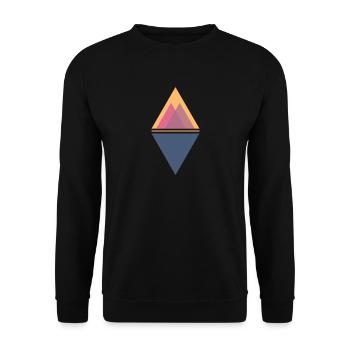 Geometrische Formen Dreiecke - Unisex Pullover - Schwarz - Vorne - Alina (178cm) & Michal (187cm)