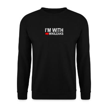 I'm using wikileaks - Unisex Sweatshirt - black - Front - Alina (178cm) & Michal (187cm)