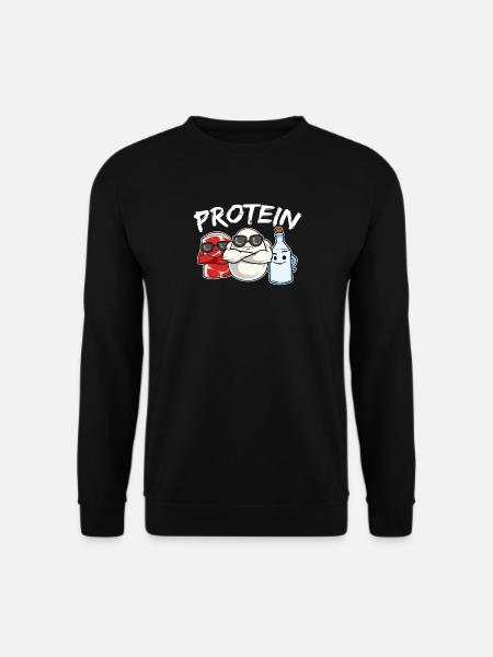 Protein Eiweiß Muskelaufbau Training Fitness Kraft - Unisex Pullover - Schwarz