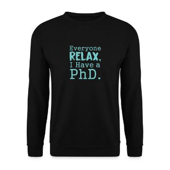 relaxer un doctorat - Sweat-shirt Unisexe - noir - Devant - Alina (178cm) & Michal (187cm)