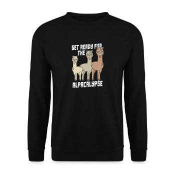 Alpaca Alpacas Get Ready For The Alpacalypse - Unisex Sweatshirt - black - Front - Alina (178cm) & Michal (187cm)