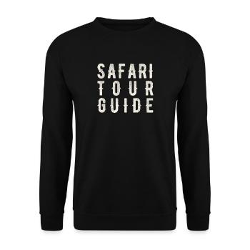 Safari Reiseführer - Safari Tour Guide - Unisex Pullover - Schwarz - Vorne - Alina (178cm) & Michal (187cm)