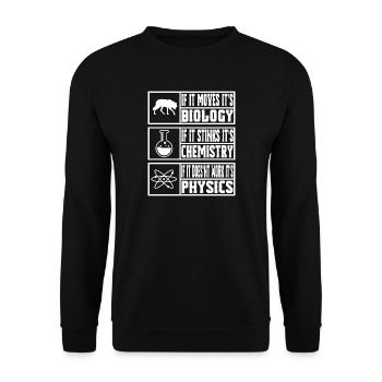 Chemise de professeur de science drôle Physique, chimie et biologie - Sweat-shirt Unisexe - noir - Devant - Alina (178cm) & Michal (187cm)
