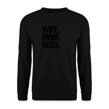 Wife Mom Boss - Unisex Sweatshirt - black - Front - Alina (178cm) & Michal (187cm)