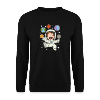 Astronaut Planet Star Space Space Space - Unisex Sweatshirt - black - Front - Alina (178cm) & Michal (187cm)