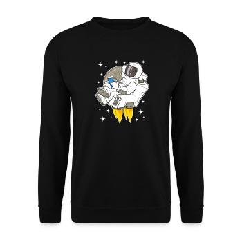 Astronaute, espace, espace, lecture, livre - Sweat-shirt Unisexe - noir - Devant - Alina (178cm) & Michal (187cm)