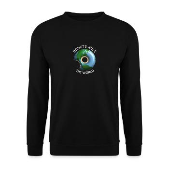 Les beignets dominent le monde, beignet: un design amusant - Sweat-shirt Unisexe - noir - Devant - Alina (178cm) & Michal (187cm)