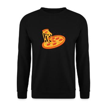 pizza - Sweat-shirt Unisexe - noir - Devant - Alina (178cm) & Michal (187cm)