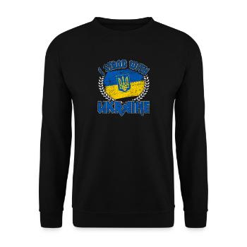 Idée cadeau cadeau bannière bannière Ukraine - Sweat-shirt Unisexe - noir - Devant - Alina (178cm) & Michal (187cm)