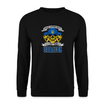 Crâne crâne Ukraine nation Crimée Ukrainiens - Sweat-shirt Unisexe - noir - Devant - Alina (178cm) & Michal (187cm)