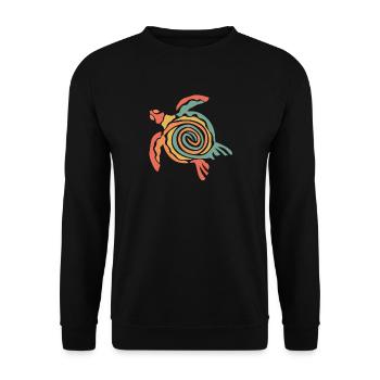 Turtle retro style - Unisex Sweatshirt - black - Front - Alina (178cm) & Michal (187cm)