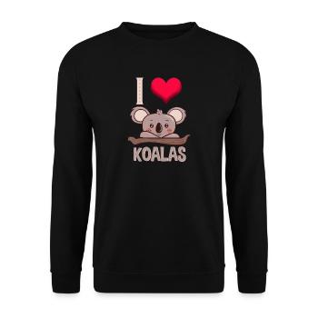 Koala Koala Bear Love Funny Gift - Unisex Sweatshirt - black - Front - Alina (178cm) & Michal (187cm)