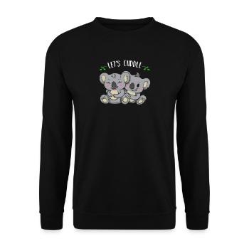 Koala Koalabär Kuschel Geschenk - Unisex Pullover - Schwarz - Vorne - Alina (178cm) & Michal (187cm)