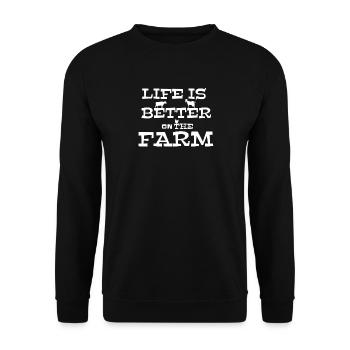 Landwirt - Unisex Pullover - Schwarz - Vorne - Alina (178cm) & Michal (187cm)
