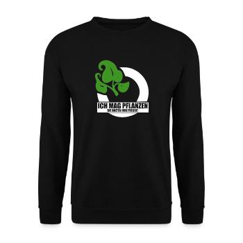 Ich mag pflanzen die halten ihre fresse - Unisex Pullover - Schwarz - Vorne - Alina (178cm) & Michal (187cm)