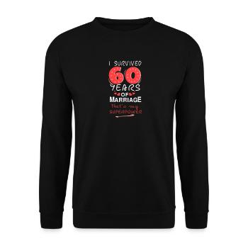Mariage Diamant 60 Ans Mariage Cadeau Femme - Sweat-shirt Unisexe - noir - Devant - Alina (178cm) & Michal (187cm)