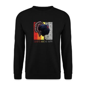 Truthahn - Unisex Pullover - Schwarz - Vorne - Alina (178cm) & Michal (187cm)