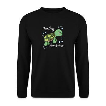 TURTLEY Funny tortue et cadeau tortue - Sweat-shirt Unisexe - noir - Devant - Alina (178cm) & Michal (187cm)