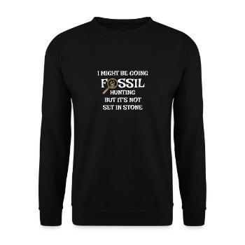 Vintage Fossil Hunting Gift for Paleontologists, - Unisex Sweatshirt - black - Front - Alina (178cm) & Michal (187cm)
