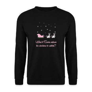Lapin de lapin de noël énonciation drôle - Sweat-shirt Unisexe - noir - Devant - Alina (178cm) & Michal (187cm)