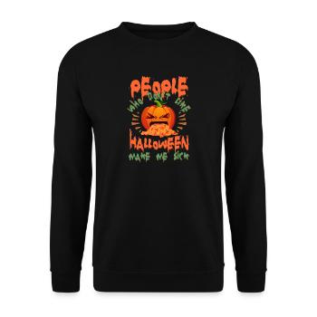 Halloween Sick Pumpkin - Unisex Sweatshirt - black - Front - Alina (178cm) & Michal (187cm)