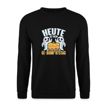 Heute Ist Mein Ge-Buuh-rtstag Halloween - Unisex Pullover - Schwarz - Vorne - Alina (178cm) & Michal (187cm)