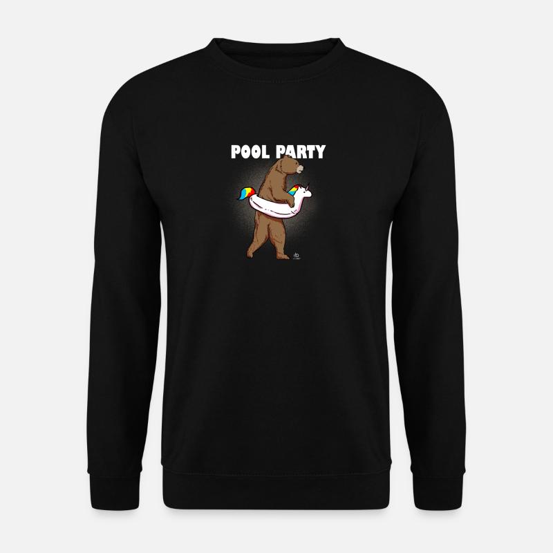 Bier im Pool - Unisex Pullover - Schwarz