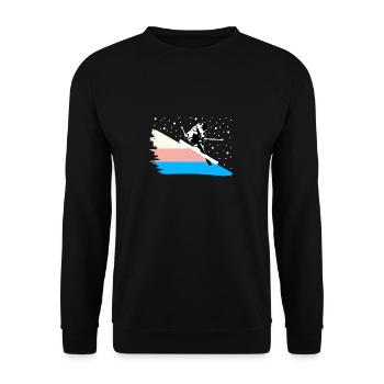 Ski Kinder Weihnachten Sport Geschenk - Unisex Pullover - Schwarz - Vorne - Alina (178cm) & Michal (187cm)