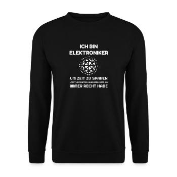 Ich bin Elektroniker - Unisex Pullover - Schwarz - Vorne - Alina (178cm) & Michal (187cm)
