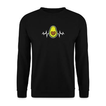 Avocado EKG Heartbeat Heartbeat Gift - Unisex Sweatshirt - black - Front - Alina (178cm) & Michal (187cm)
