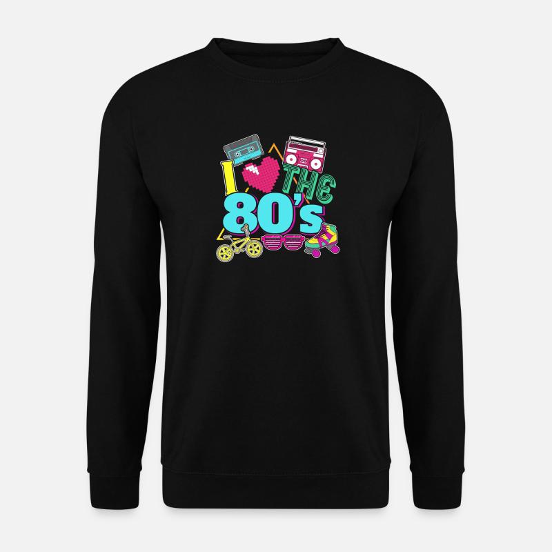 I Love The 80's Achtziger Kassette Geschenk - Unisex Pullover - Schwarz