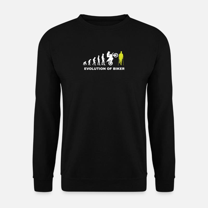 evolution Biker Motorrad bike Krücken geschenk - Unisex Pullover - Schwarz