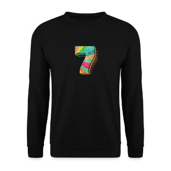 Conception du 7e anniversaire du bambin - Sweat-shirt Unisexe - noir - Devant - Alina (178cm) & Michal (187cm)