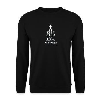 Naughty Keep Calm Mistress and Domina Gift - Unisex Sweatshirt - black - Front - Alina (178cm) & Michal (187cm)
