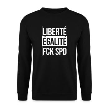 fck spd - Unisex Pullover - Schwarz - Vorne - Alina (178cm) & Michal (187cm)
