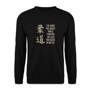 Judo Judoka Kampfsport Karate Geschenk - Unisex Pullover - Schwarz - Vorne - Alina (178cm) & Michal (187cm)