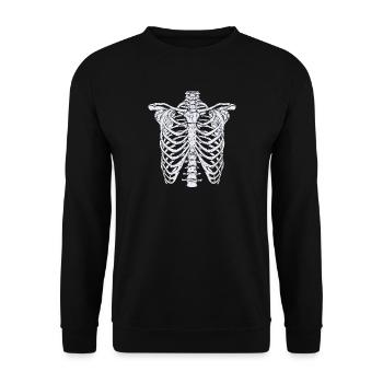 Skeleton Rib Cage Happy Halloween Trick Or Treat - Unisex Sweatshirt - black - Front - Alina (178cm) & Michal (187cm)