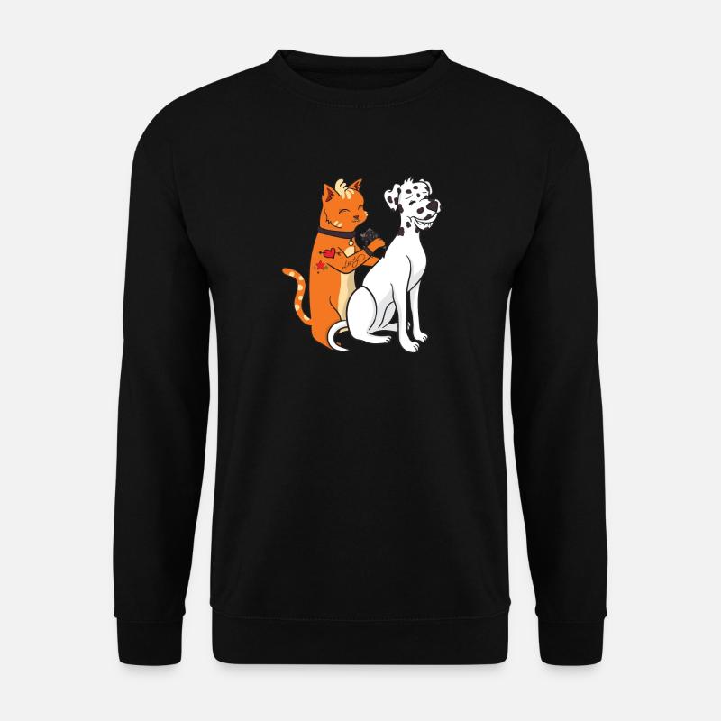 Dalmatiner Hund Tattoo Katze Lustig Geschenk - Unisex Pullover - Schwarz